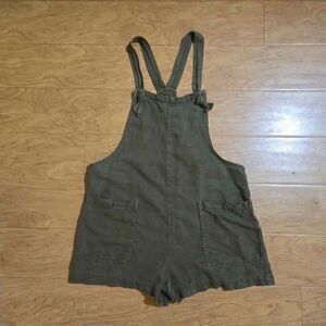 Aerie Olive Green Overall Shorts Size Small